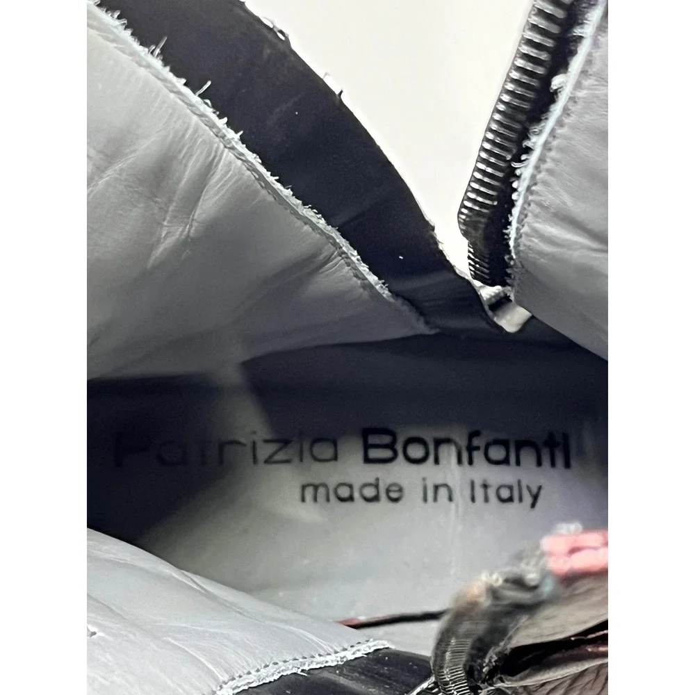 Patrizia Bonfanti Metallic Bronze Leather Lug Sole Ankle Boots Italy 37 Womens‎